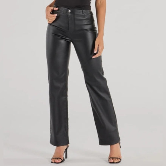 And Now This Pants - Black Faux Leather Pants